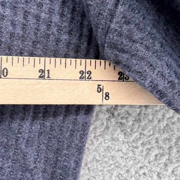 Olive And Oak Top Womens S Blue Waffle Knit Shirt Long Sleeve Button Thermal - Picture 4 of 12